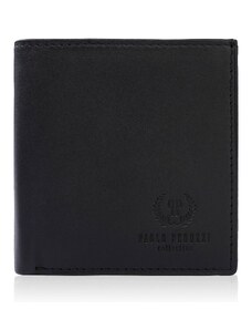 PAOLO PERUZZI Malá pánska kožená peňaženka | čierna MR-09-BL