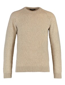 Trendyol Collection Béžový Slim Fit Crew Crew Neck Reglan Sleeve Textúrovaný pletený sveter z vlny