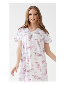 Vienetta Dámska nočná košeľa s krátkym rukávom Andrea, farba fialová, 100% bavlna