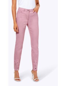 Création L Strečové džínsy s výšivkou, ružové