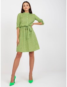 BASIC Zelené vzorované košeľové šaty -LK-SK-508938.28X-green