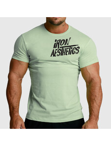 Pánske fitness tričko Iron Aesthetics Splash, zelené sage