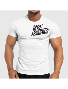 Pánske fitness tričko Iron Aesthetics Splash, biele