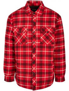 URBAN CLASSICS Plaid Quilted Shirt Jacket - red/black