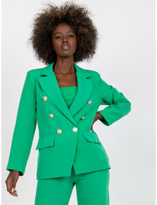 ITALY MODA Zelené dámske dvojradové oblekové sako