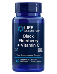Life Extension Black Elderberry + Vitamin C 60 ks, vegetariánska kapsula