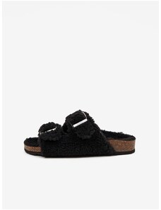 Black Slippers with Faux Fur Replay - Ladies