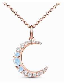Royal Exklusive Royal Fashion náhrdelník Mesiac s drahokamom Moonstonom 14k ružové zlato Vermeil GU-DR22122N-ROSEGOLD-MOONSTONE