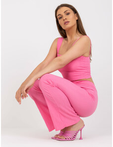 Fashionhunters Pink casual set with short top