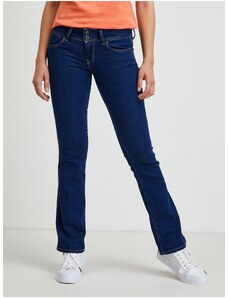 Pepe Jeans Tmavomodrý dámsky rozšírený strih džínsy džínsy Grace - ženy