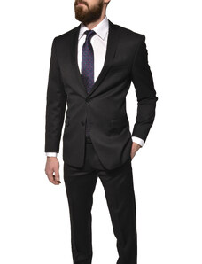 Alain Delon Čierny vlnený Regular Fit oblek