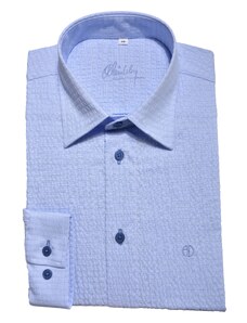 Alain Delon Modrá Slim Fit krepová košeľa