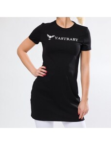 Dámske bavlnené šaty YASTRABY čierne 3D logo