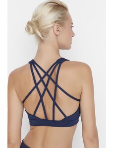Trendyol Navy Blue Support/Shaping Back Cross Band Detail Knitted Sports Bra