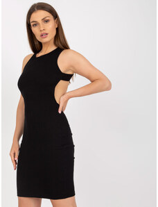 Basic Ľahké čierne šaty s odhaleným chrbtom
