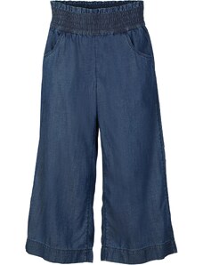 bonprix Ľahké letné nohavice culotte so širokým pásom, z lyocellu, farba modrá