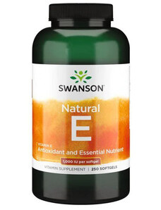 Swanson Natural Vitamin E 250 ks, gélové tablety, 1000 IU