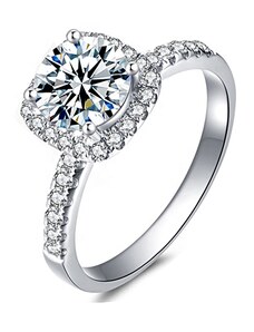 Royal Fashion strieborný rhodiovaný prsteň s drahokamom moissanitom HA-XJZ003-SILVER-MOISSANITE-ZIRCON