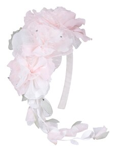 Dievčenská čelenka s kvetmi svetlo ružová DAGA