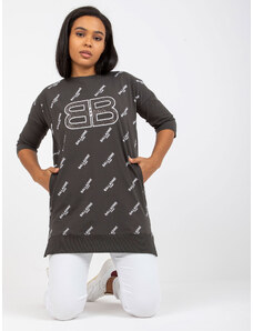 Fashionhunters Khaki size plus blouse with application