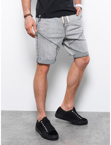 Ombre Clothing Pánske džínsové šortky Morn šedá S W361