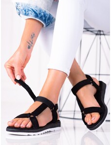SheLovet Semišové sandále na suchý zips
