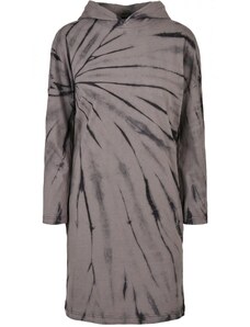 Šedé dámske šaty Urban Classics Oversized Tie Dye Hoody Dress