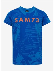Modré chlapčenské vzorované tričko SAM 73 Theodore