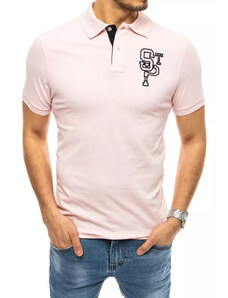 Men's Embroidered Polo Shirt - Pink Dstreet