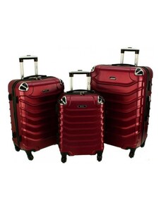 Rogal Tmavočervená sada 3 plastových kufrov "Premium" - veľ. M, L, XL
