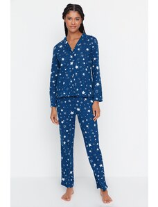 Trendyol Collection Súprava pleteného pyžama Indigo Star