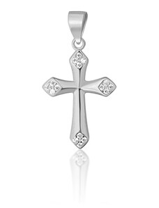 Silver Style StrieBorný prívesok krížik s kamienkami