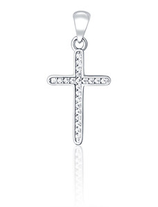 Silver Style StrieBorný prívesok krížik so zirkónmi