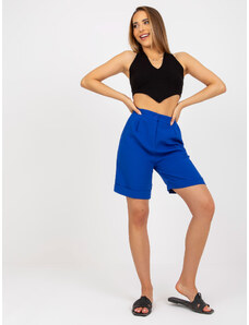 Fashionhunters Elegant long cobalt shorts with high waist