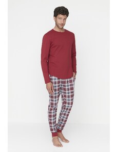 Trendyol Collection Viacfarebná súprava pleteného pyžama zo 100 % bavlny s potlačou