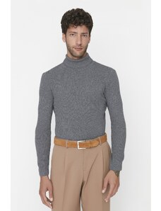 Trendyol Collection Údený Slim Fit rolák Rebrovaný pletený sveter