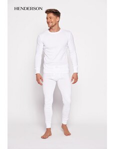 Henderson Pánske bavlnené spodné tričko s dlhým rukávom 100% bavlna BT-104 2149 1J biele, Farba biela