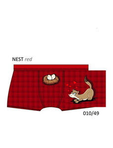 Cornette Vtipné boxerky Nest 010/49 Gift Box, Farba červená