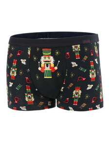 Cornette Vianočné pánske bavlnené boxerky Drum 007/64 tmavomodré, Farba tmavomodrá