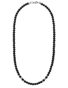 Manoki Pánský korálkový náhrdelník Giorgio - 6 mm přírodní matný onyx