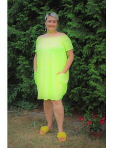 Poľsko Neónové žlté krátke šaty
