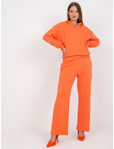 Fashionhunters Basic orange sweatshirt with wide legs