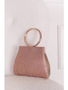 Paris Style Ružovozlatá spoločenská clutch kabelka Romy