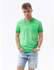 Ombre Clothing Pánske tričko bez potlače - zelená S1388