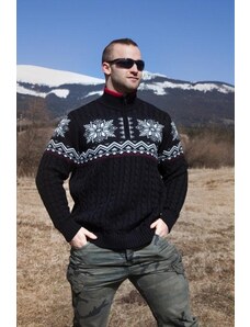 Ewident KIRK Z pánský sveter s nórskym vzorom čierny