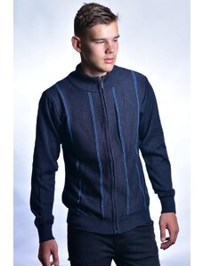 Ewident Pánsky sveter na dlhý zips Nils-AZ modrá