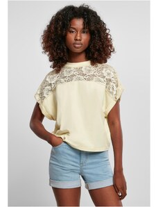 UC Ladies Women's short oversized lace t-shirt with soft yellow color
