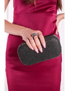 Paris Style Čierna spoločenská clutch kabelka Rosa