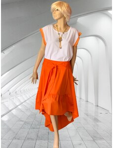 Harmonystyle sukňa asymetrická oranžová Rinascimento