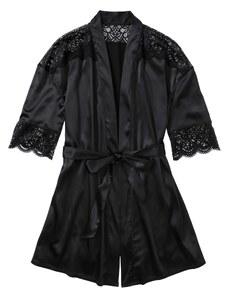 bonprix Saténové kimono, farba čierna